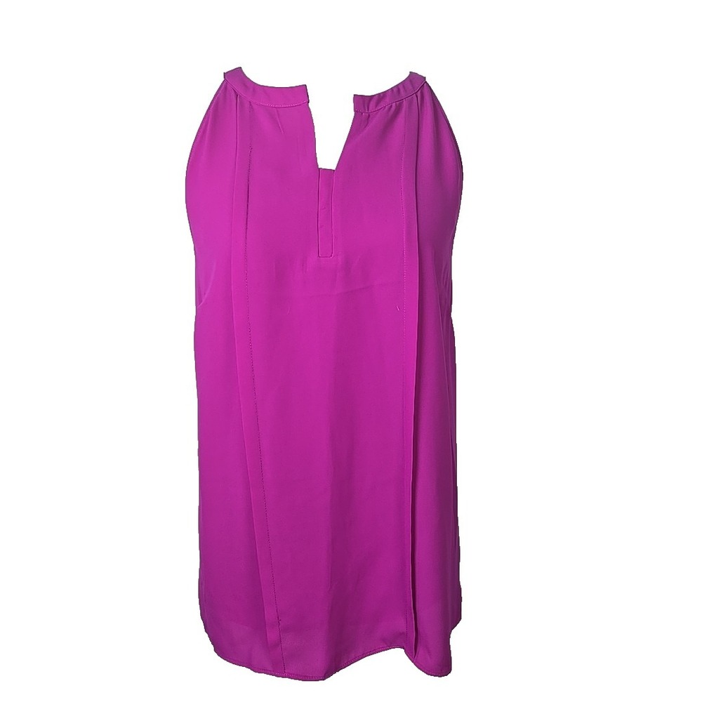 Cremieux Fuchsia Chiffon Sleeveless Top Medium M